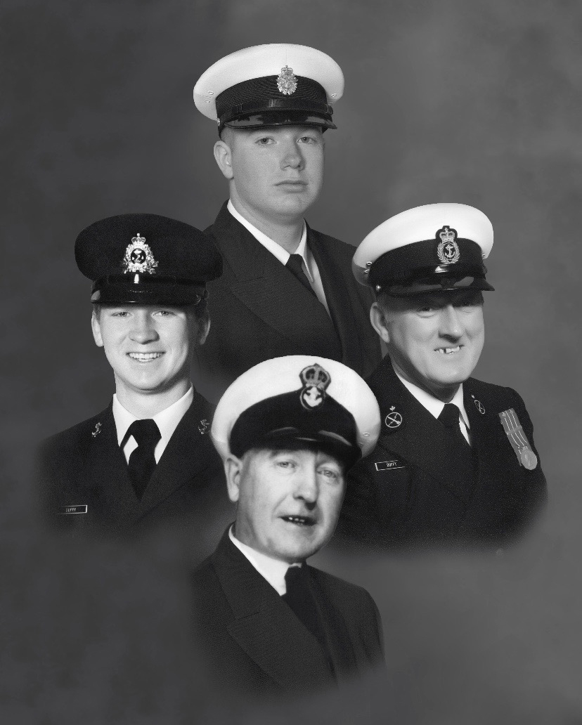 Clockwise from top: S1 Derek Duffy, Theodore Duffy, Peter Duffy, and Brian Duffy.