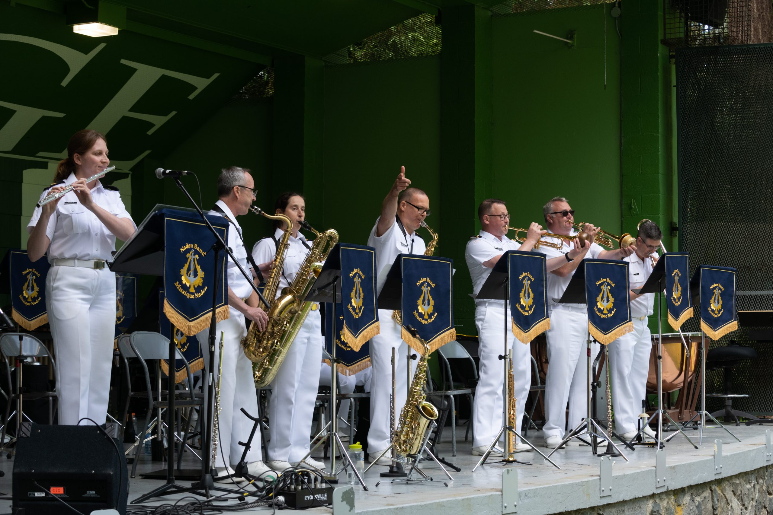 Members of the Naden Band of the Royal Canadian Navy perform for their summer concert at Beacon Hill Park.