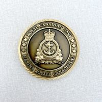 A challenge coin from a previous Commander of the Royal Canadian Navy. Photo supplied