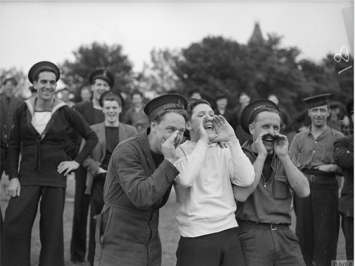 Sports day at HMCS Niobe, Greenock, Scotland, June 1943.  Photo courtesy of the Imperial War Museum, UK.