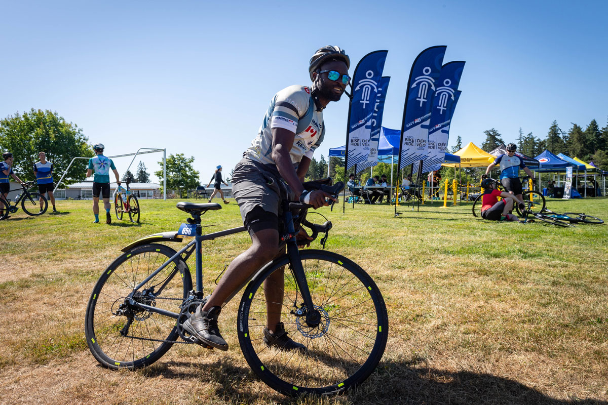 Participants of the 2023 Navy Bike ride held at Belmont Park with routes leading through the Esquimalt Lagoon on June 3. Photos: Sailor First Class Kendric Grasby, Canadian Armed Forces Photo