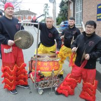 Members of Victoria's Wong Sheung Kung Fu Club provide musical accompaniment during a Lion Dance. Photo: Peter Mallett / Lookout