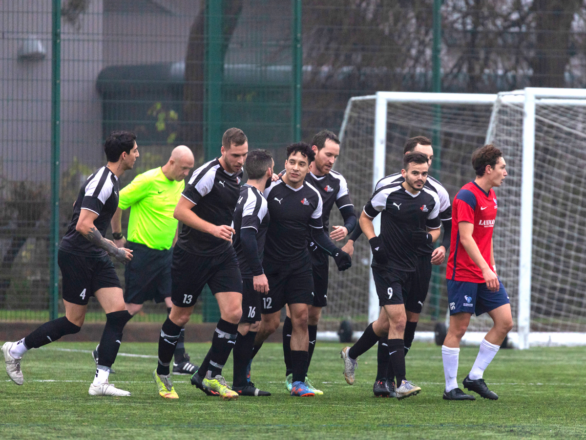 A friendly match between i2i Albion and Canadian Armed Forces (wearing black) at Haxby Road on Dec. 12 in North Yorkshire, United Kingdom. Photo: Matthew Appleby