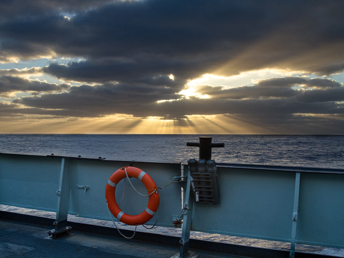 Sunset seen from HMCS Protecteur's deck. Photo: Jonathon Wade Kehler
